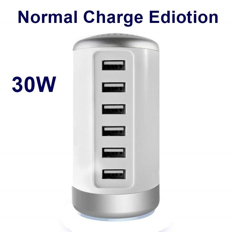 USB C Charging Station With 6Ports Mobile Phone Charger Multi-port Usb Cylindrical Charger - CozyPath by Pathmol