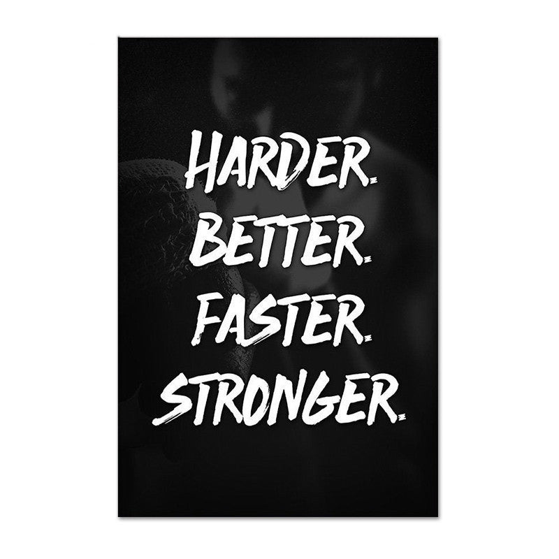 Fitness Gym Motivational Signs Wall Art Canvas Painting Black White Minimalist And Posters Office Decorative Pictures - CozyPath by Pathmol