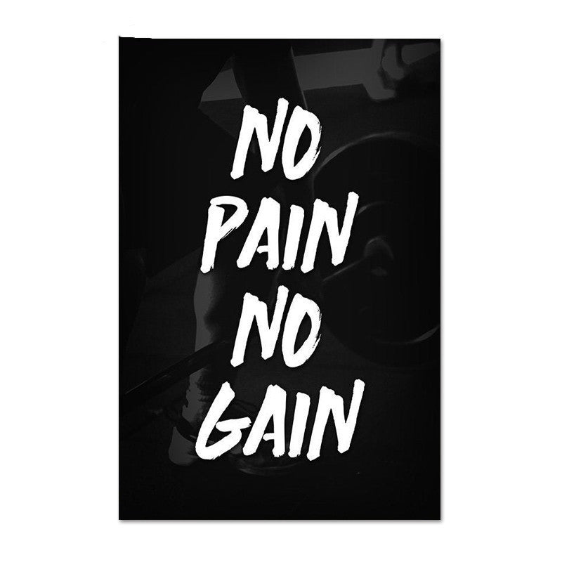 Fitness Gym Motivational Signs Wall Art Canvas Painting Black White Minimalist And Posters Office Decorative Pictures - CozyPath by Pathmol