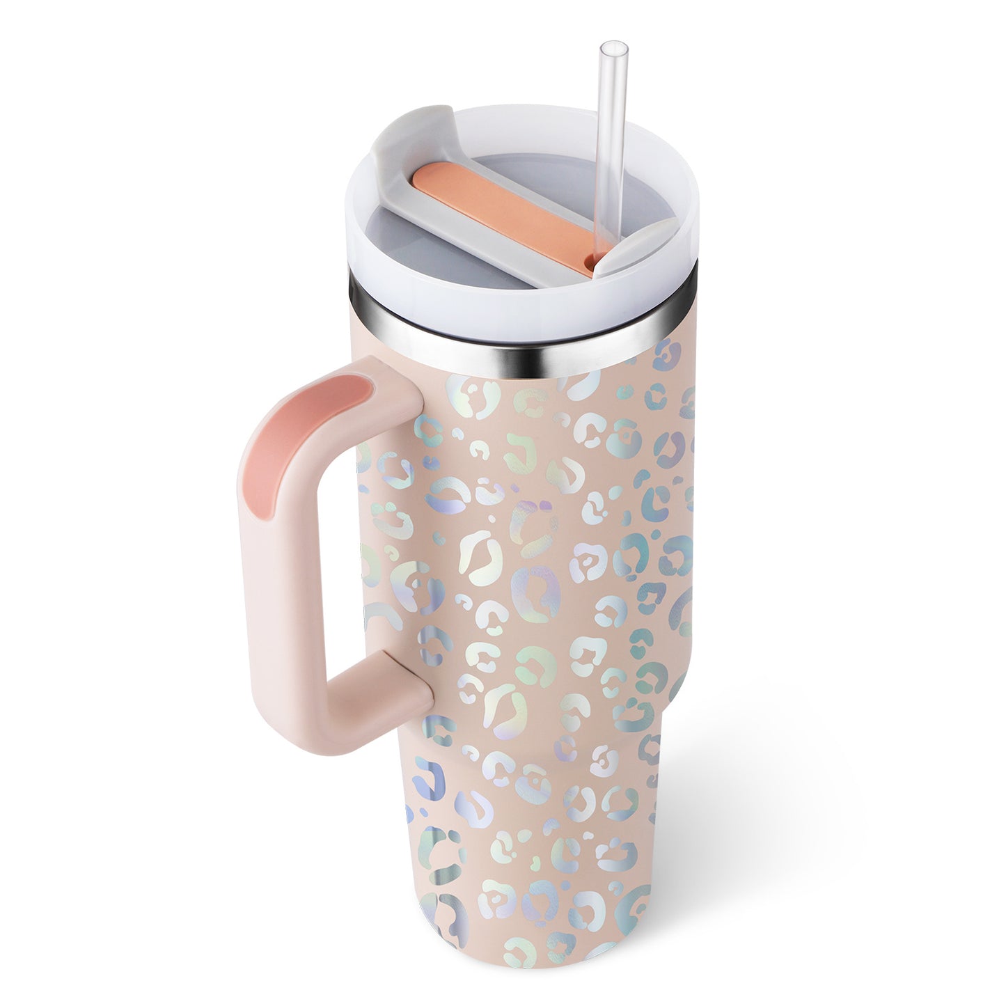 40 Oz Tumbler With Handle Straw Insulated, Stainless Steel Spill Proof Vacuum Coffee Cup Tumbler With Lid Tapered Mug Gifts For Valentine Lover Suitable For Car Gym Office Travel - CozyPath by Pathmol