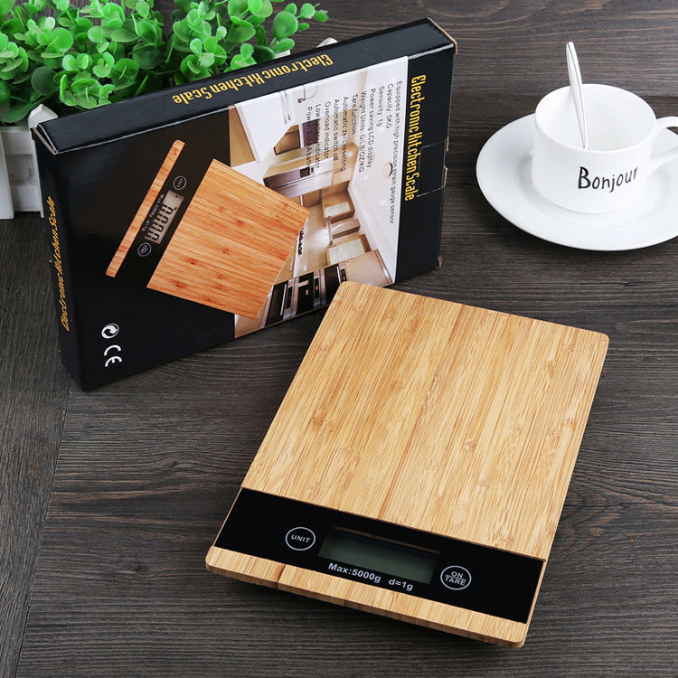 Bamboo panel kitchen scale - CozyPath by Pathmol