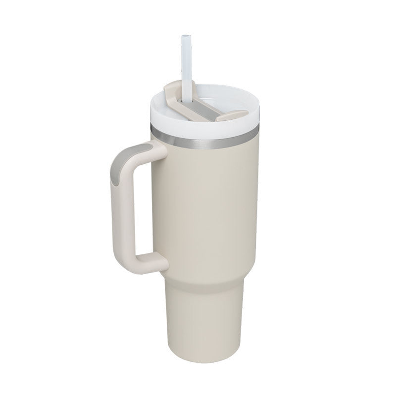 40 Oz Tumbler With Handle Straw Insulated, Stainless Steel Spill Proof Vacuum Coffee Cup Tumbler With Lid Tapered Mug Gifts For Valentine Lover Suitable For Car Gym Office Travel - CozyPath by Pathmol