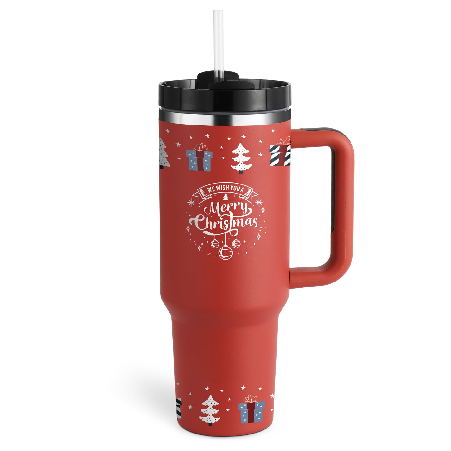 40 Oz Tumbler With Handle Straw Insulated, Stainless Steel Spill Proof Vacuum Coffee Cup Tumbler With Lid Tapered Mug Gifts For Valentine Lover Suitable For Car Gym Office Travel - CozyPath by Pathmol