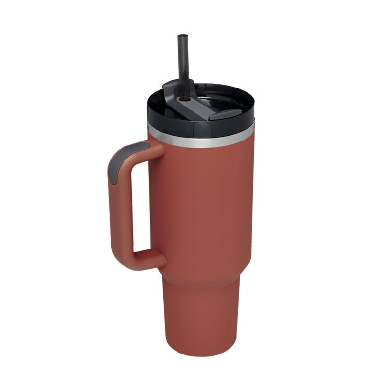 40 Oz Tumbler With Handle Straw Insulated, Stainless Steel Spill Proof Vacuum Coffee Cup Tumbler With Lid Tapered Mug Gifts For Valentine Lover Suitable For Car Gym Office Travel - CozyPath by Pathmol
