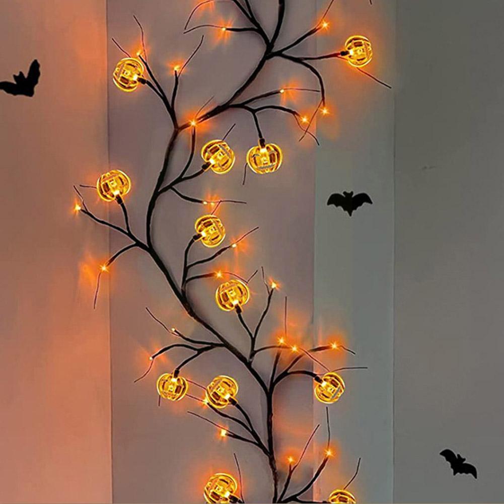 Halloween LED Willow Vine String Light Cool Cartoon Bat Pumpkin Decoration For Indoor Outdoor Party House Decor - CozyPath by Pathmol