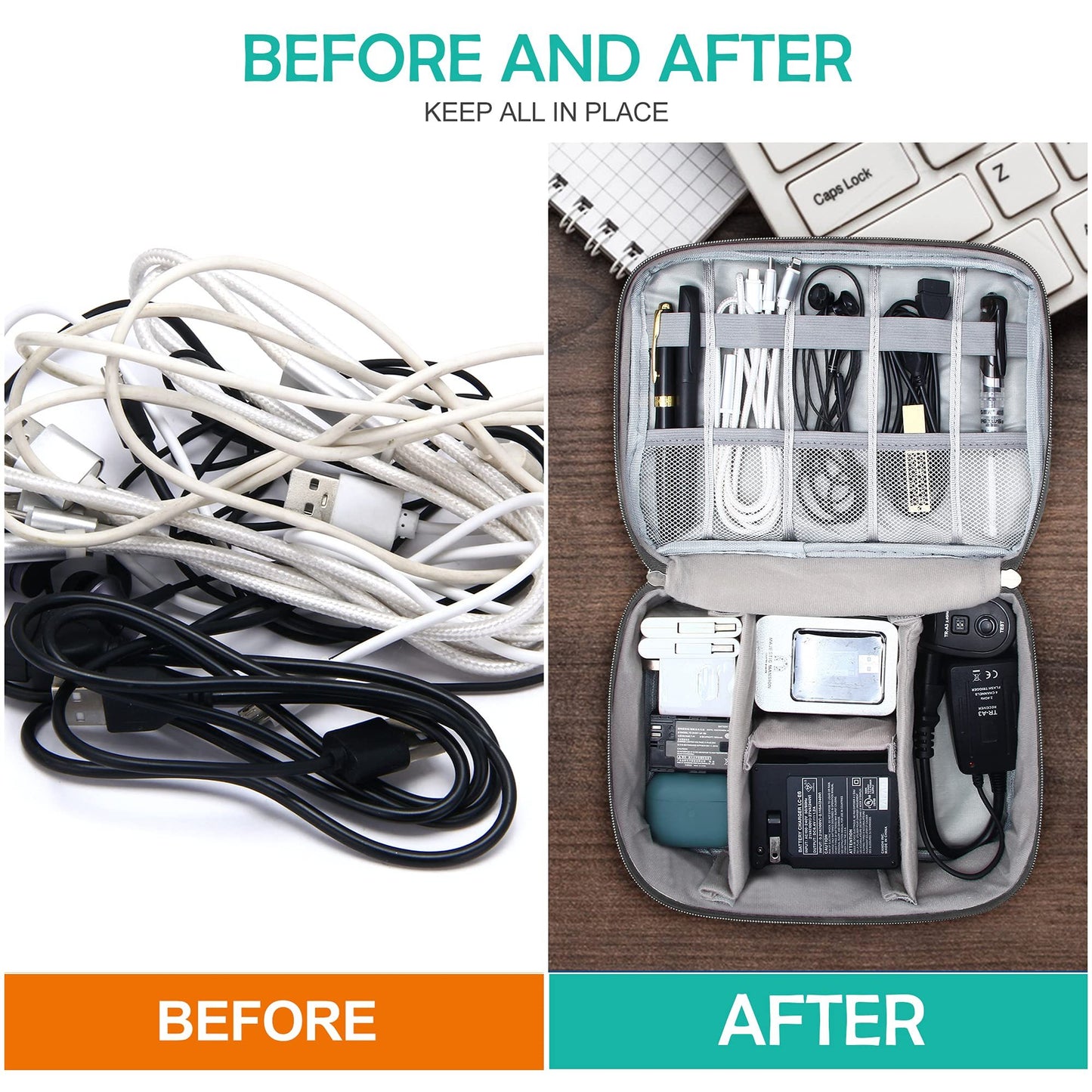 Electronics Organizer Travel Cable Organizer Bag Waterproof Portable Digital Storage Bag Electronic Accessories Case Cable Charger Organizer Case - CozyPath by Pathmol
