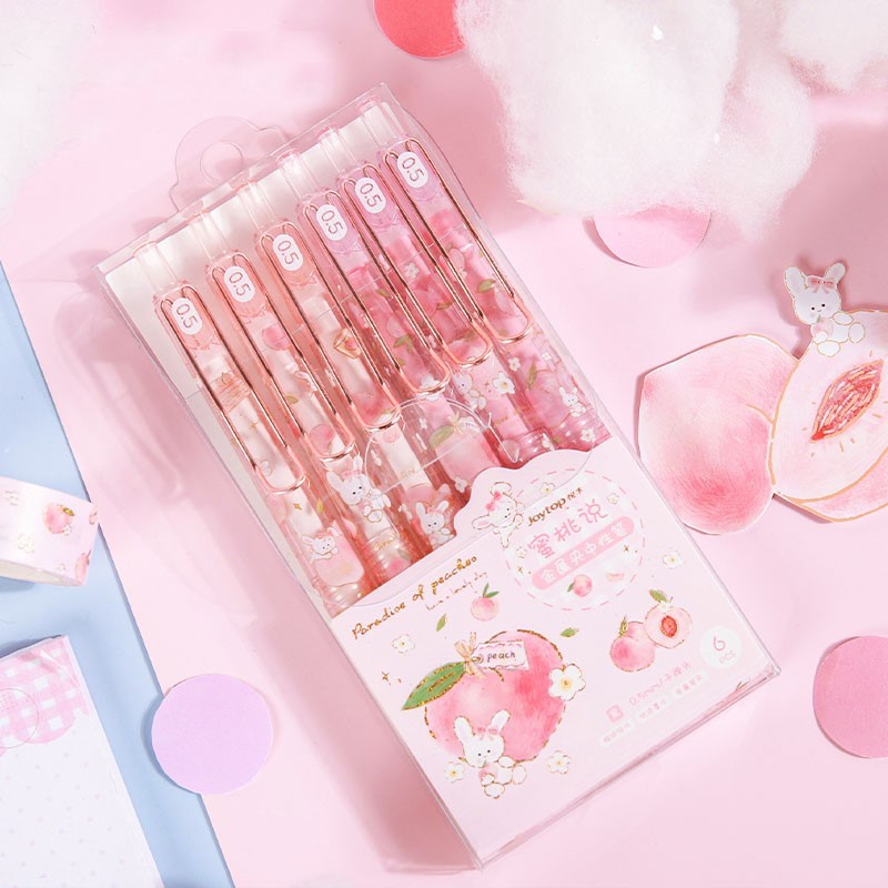 1PC Cute Gel Pens 0.5mm Kawaii Peach Strawberry - CozyPath by Pathmol