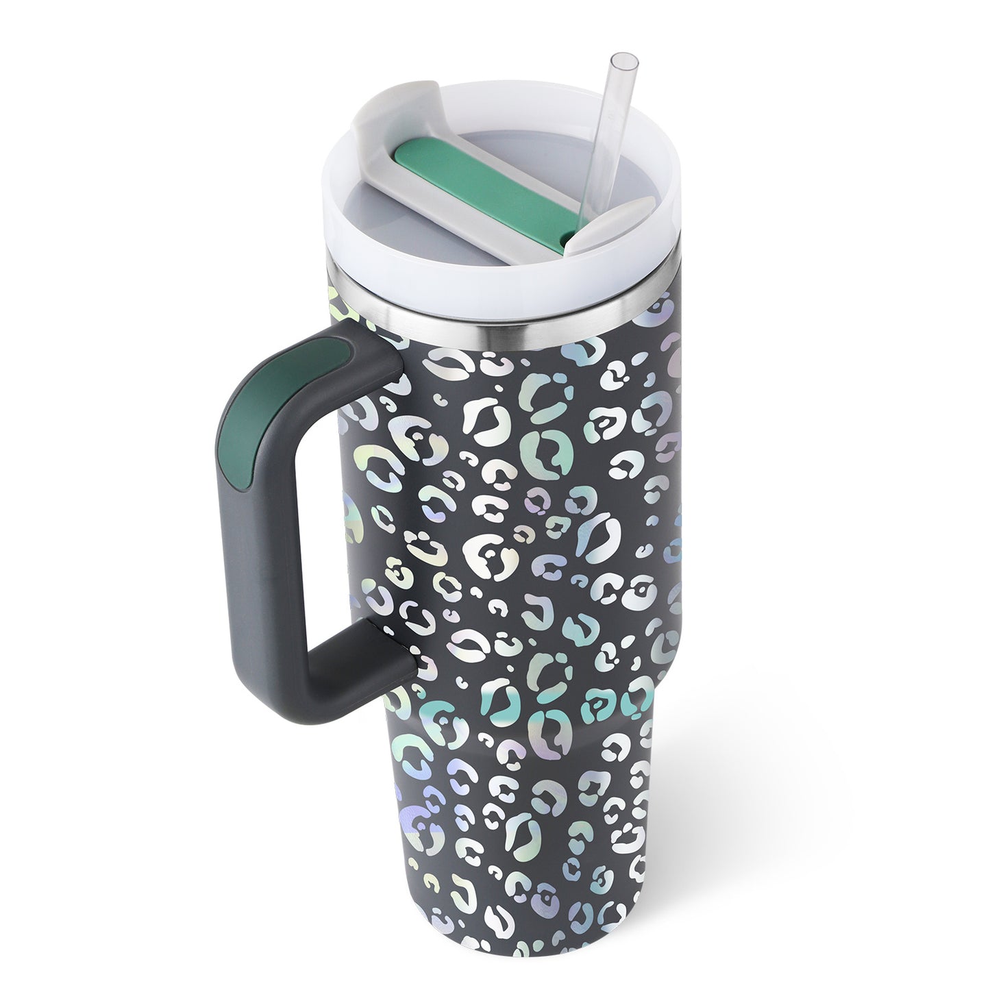40 Oz Tumbler With Handle Straw Insulated, Stainless Steel Spill Proof Vacuum Coffee Cup Tumbler With Lid Tapered Mug Gifts For Valentine Lover Suitable For Car Gym Office Travel - CozyPath by Pathmol