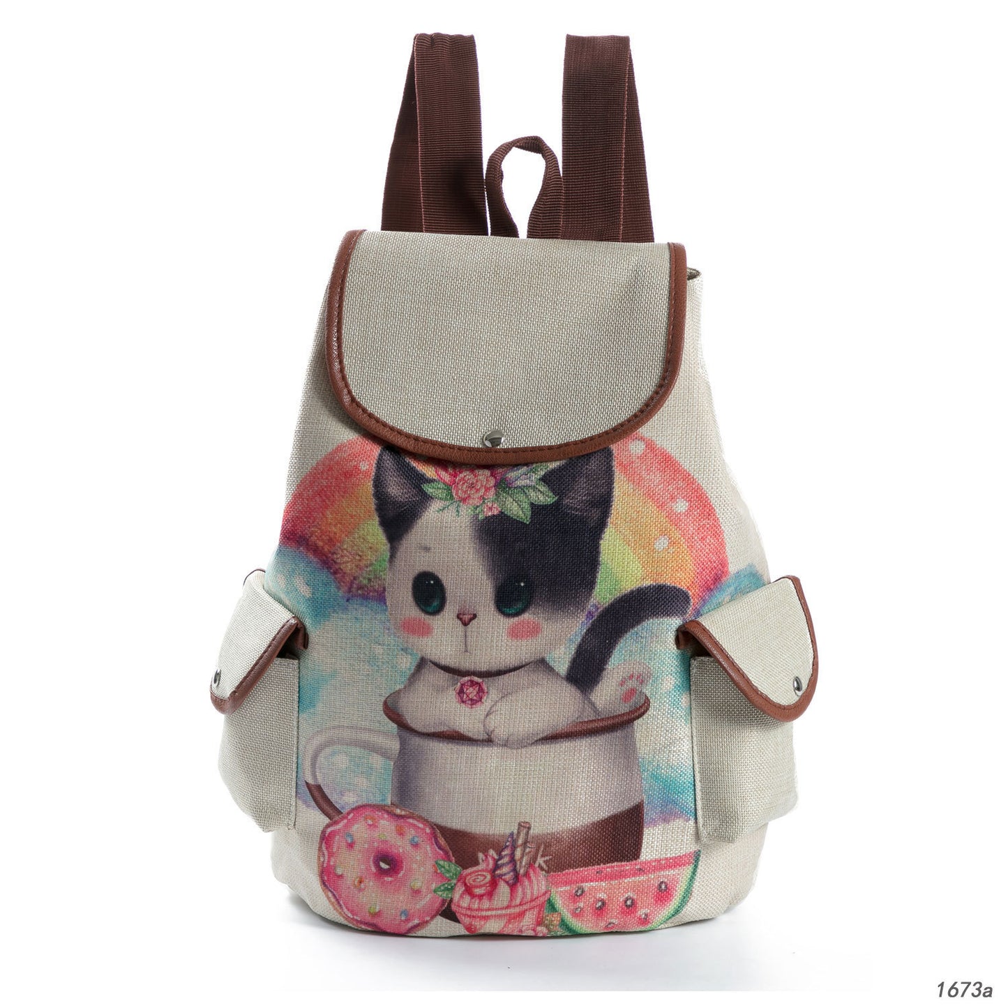 Retro Cute Cat Drawstring Backpacks - CozyPath by Pathmol
