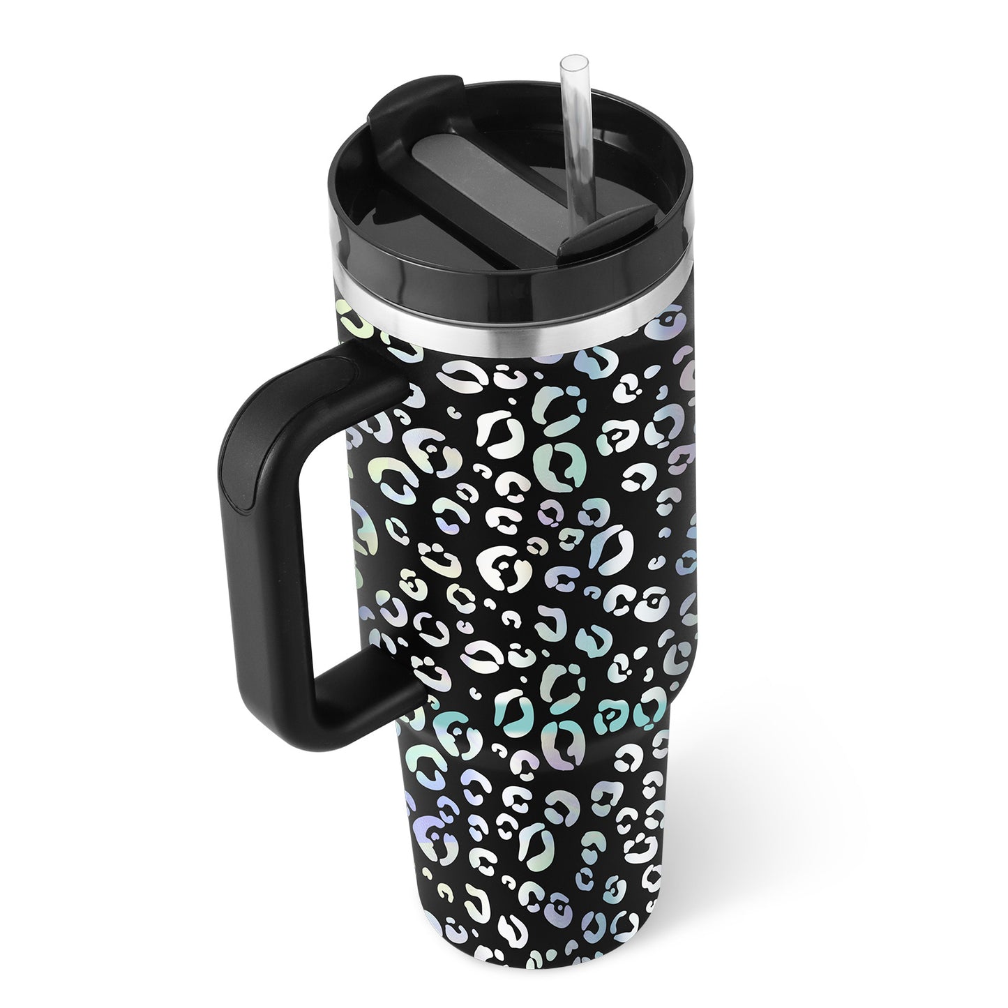 40 Oz Tumbler With Handle Straw Insulated, Stainless Steel Spill Proof Vacuum Coffee Cup Tumbler With Lid Tapered Mug Gifts For Valentine Lover Suitable For Car Gym Office Travel - CozyPath by Pathmol