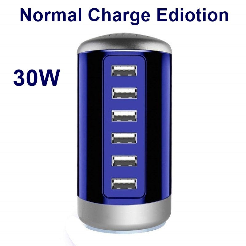 USB C Charging Station With 6Ports Mobile Phone Charger Multi-port Usb Cylindrical Charger - CozyPath by Pathmol