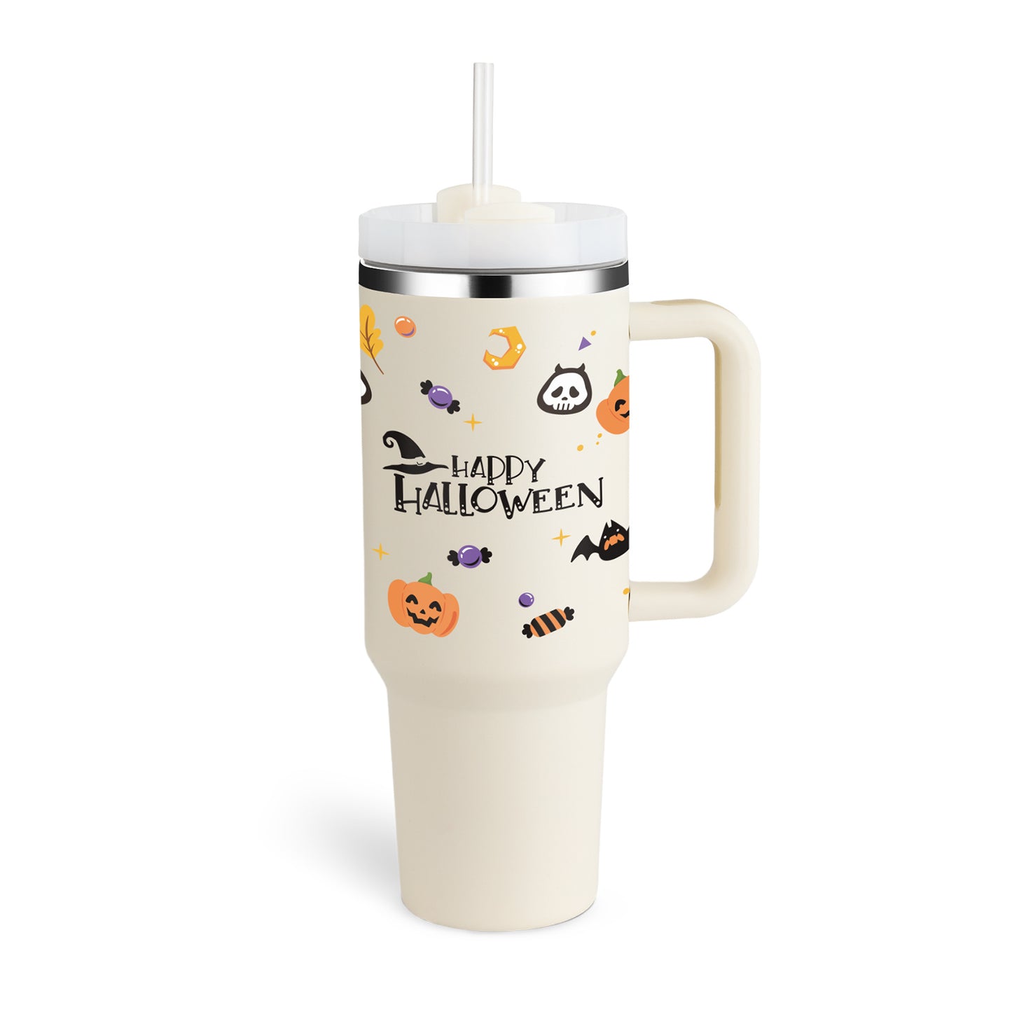 40 Oz Tumbler With Handle Straw Insulated, Stainless Steel Spill Proof Vacuum Coffee Cup Tumbler With Lid Tapered Mug Gifts For Valentine Lover Suitable For Car Gym Office Travel - CozyPath by Pathmol