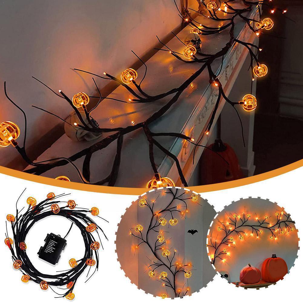 Halloween LED Willow Vine String Light Cool Cartoon Bat Pumpkin Decoration For Indoor Outdoor Party House Decor - CozyPath by Pathmol