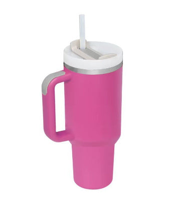 40 Oz Tumbler With Handle Straw Insulated, Stainless Steel Spill Proof Vacuum Coffee Cup Tumbler With Lid Tapered Mug Gifts For Valentine Lover Suitable For Car Gym Office Travel - CozyPath by Pathmol