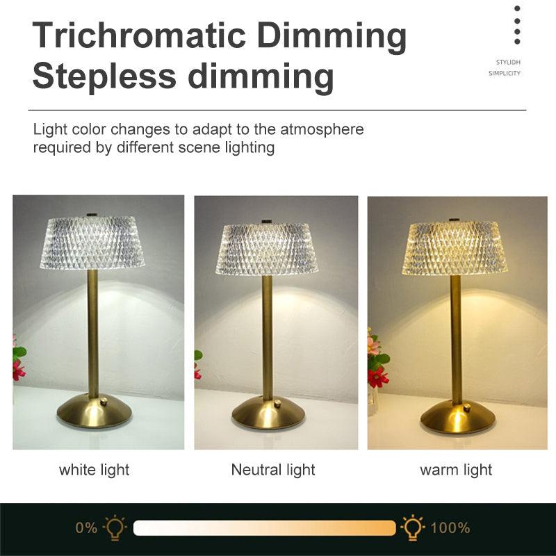 12 Acrylic Metal Desk Lamp LED Outdoor Crystal USB - CozyPath by Pathmol
