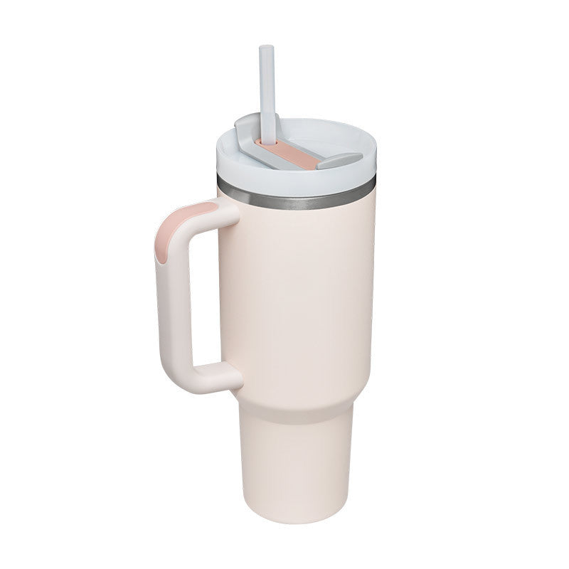 40 Oz Tumbler With Handle Straw Insulated, Stainless Steel Spill Proof Vacuum Coffee Cup Tumbler With Lid Tapered Mug Gifts For Valentine Lover Suitable For Car Gym Office Travel - CozyPath by Pathmol