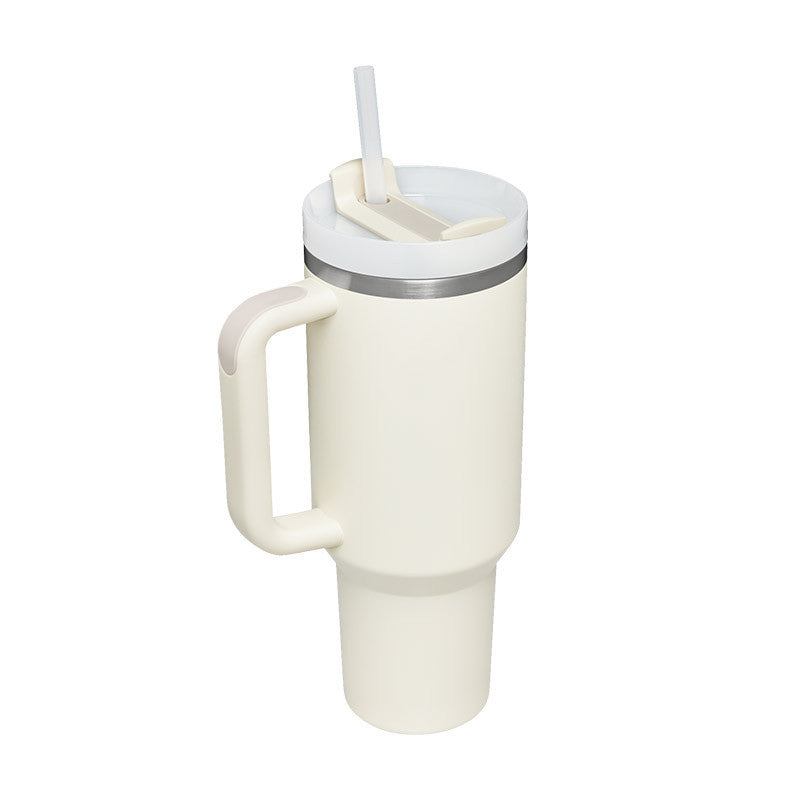 40 Oz Tumbler With Handle Straw Insulated, Stainless Steel Spill Proof Vacuum Coffee Cup Tumbler With Lid Tapered Mug Gifts For Valentine Lover Suitable For Car Gym Office Travel - CozyPath by Pathmol