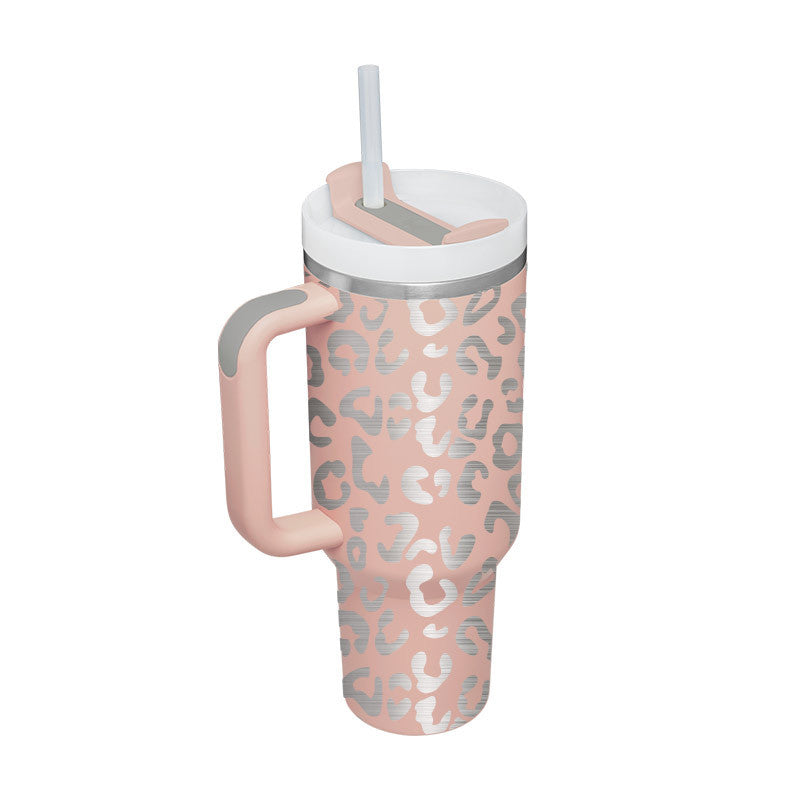 40 Oz Tumbler With Handle Straw Insulated, Stainless Steel Spill Proof Vacuum Coffee Cup Tumbler With Lid Tapered Mug Gifts For Valentine Lover Suitable For Car Gym Office Travel - CozyPath by Pathmol