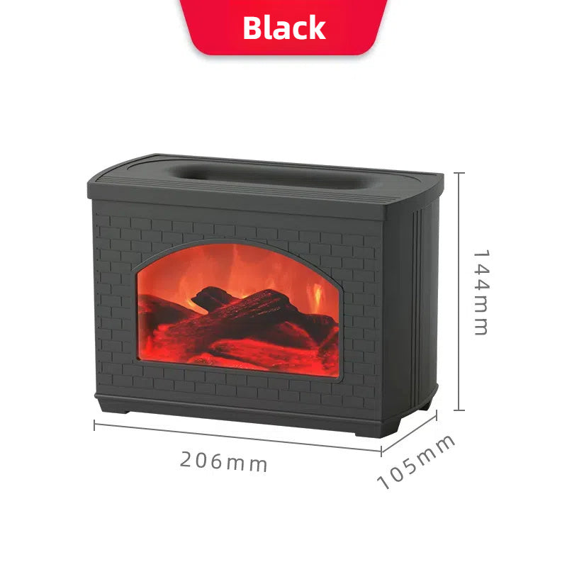 2024 New Simulated Fireplace Air Humidifier Flame Effect Aroma Oil Diffuser Aromatherapy Humidifiers Mist Sprayer Air Purifier - CozyPath by Pathmol