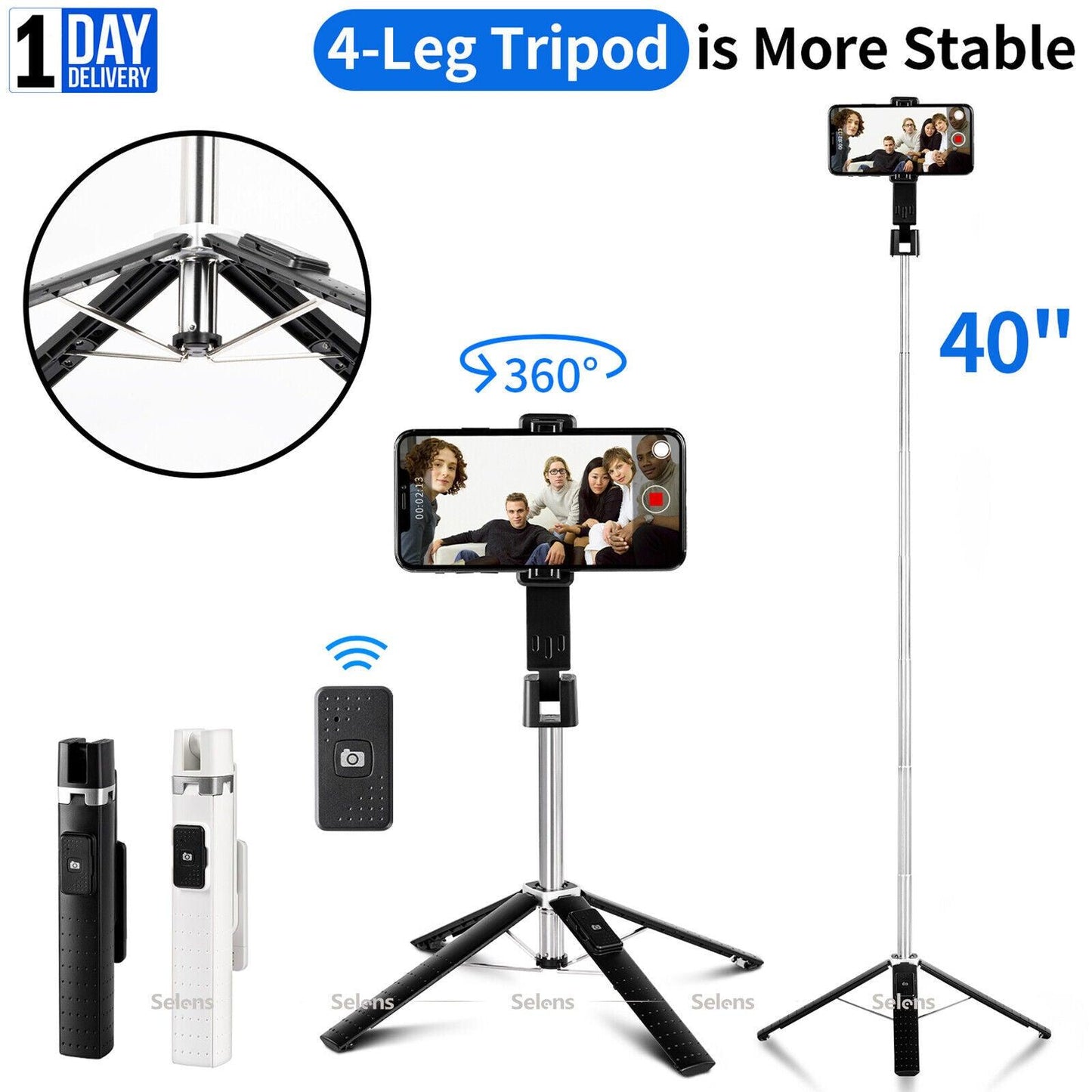 Selfie Stick Bluetooth Remote Phone Holder Tripod Stand For Universal - CozyPath by Pathmol
