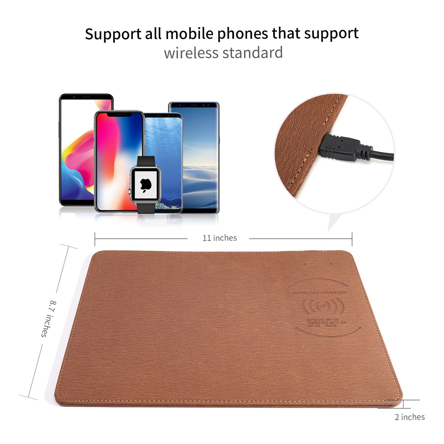 QI wireless charging mouse pad fast charging 5W - CozyPath by Pathmol