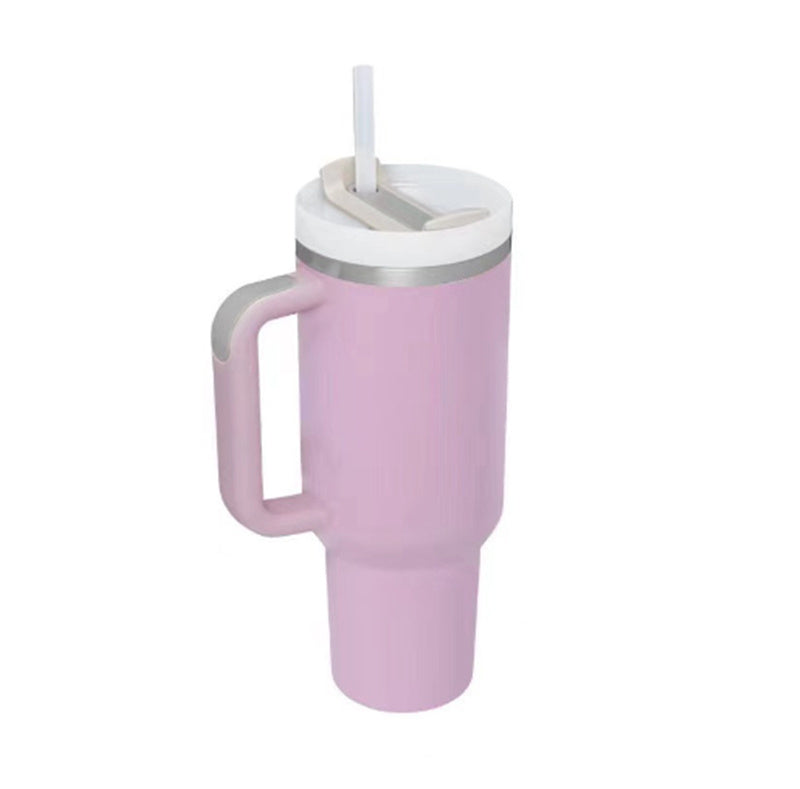 40 Oz Tumbler With Handle Straw Insulated, Stainless Steel Spill Proof Vacuum Coffee Cup Tumbler With Lid Tapered Mug Gifts For Valentine Lover Suitable For Car Gym Office Travel - CozyPath by Pathmol