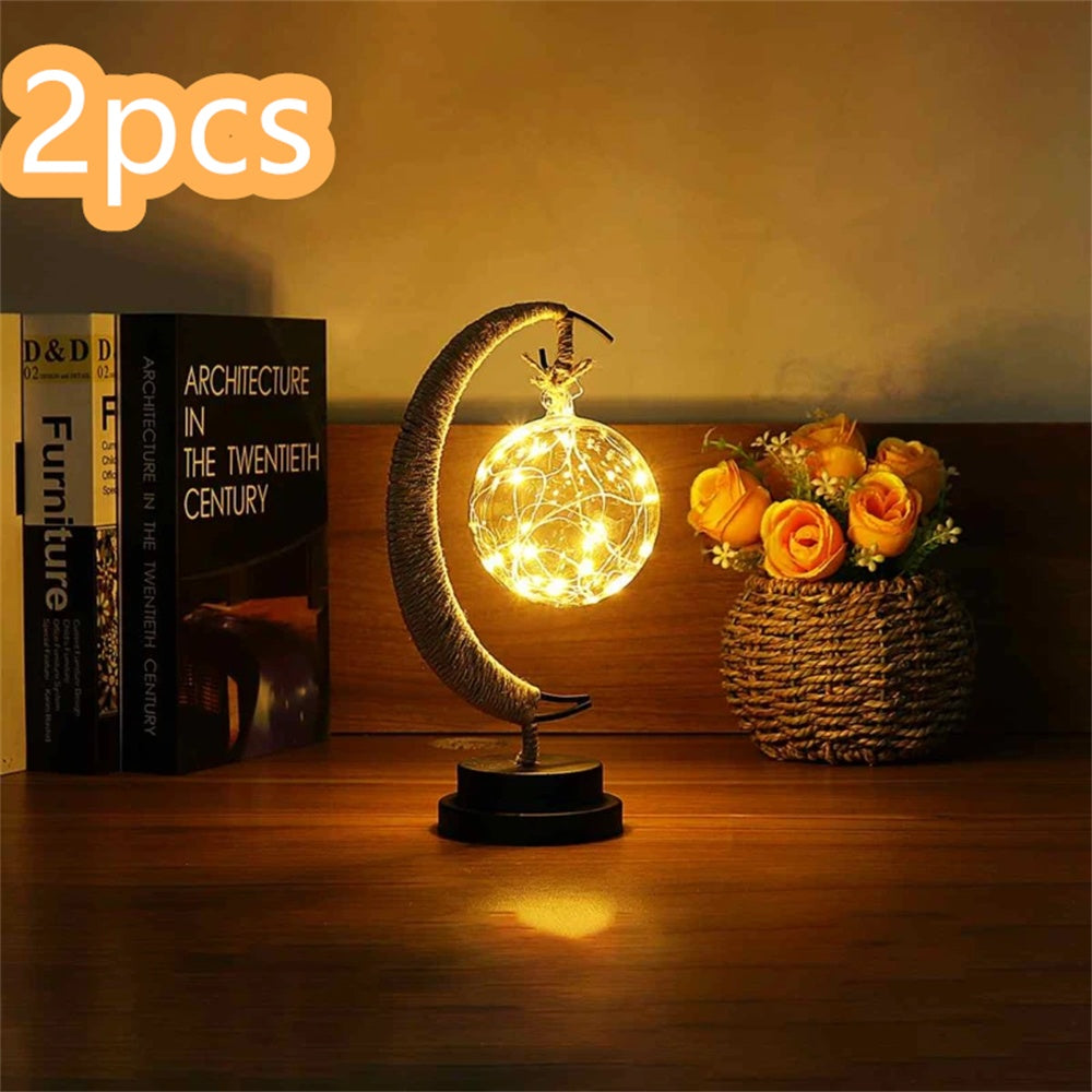 Led Moon Light Wrought Iron Ornament Light Star Shape Copper Wire Light Decorative Light USB Battery - CozyPath by Pathmol