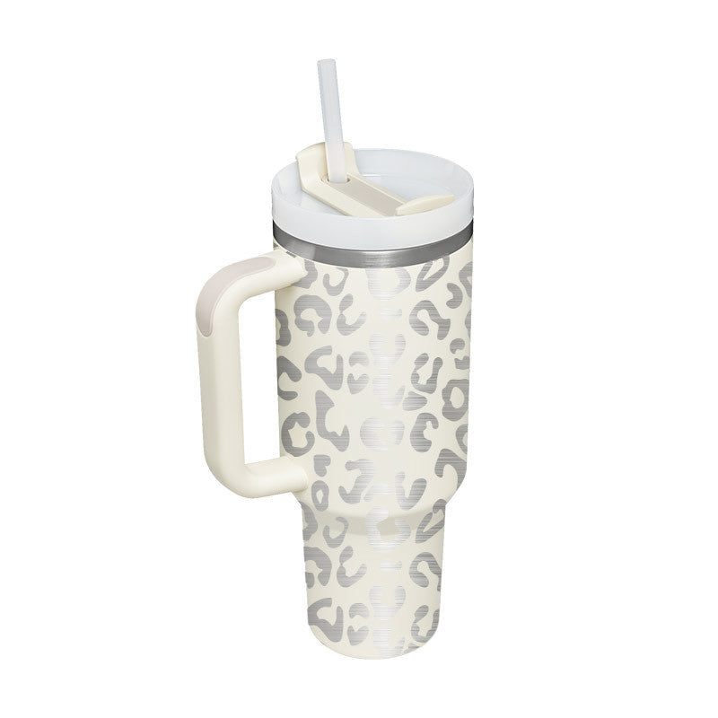40 Oz Tumbler With Handle Straw Insulated, Stainless Steel Spill Proof Vacuum Coffee Cup Tumbler With Lid Tapered Mug Gifts For Valentine Lover Suitable For Car Gym Office Travel - CozyPath by Pathmol