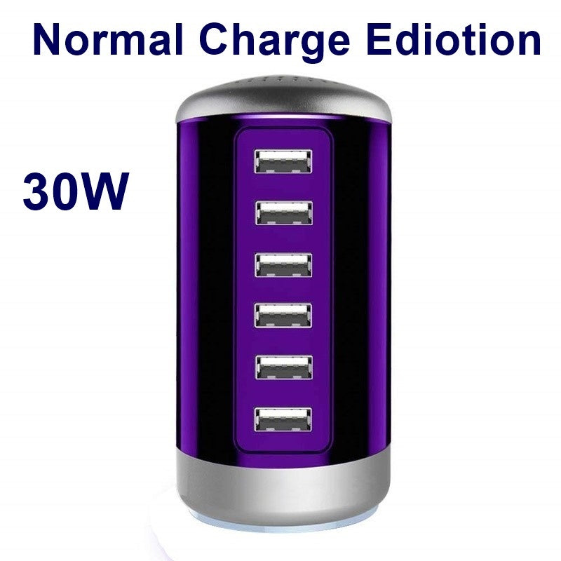 USB C Charging Station With 6Ports Mobile Phone Charger Multi-port Usb Cylindrical Charger - CozyPath by Pathmol