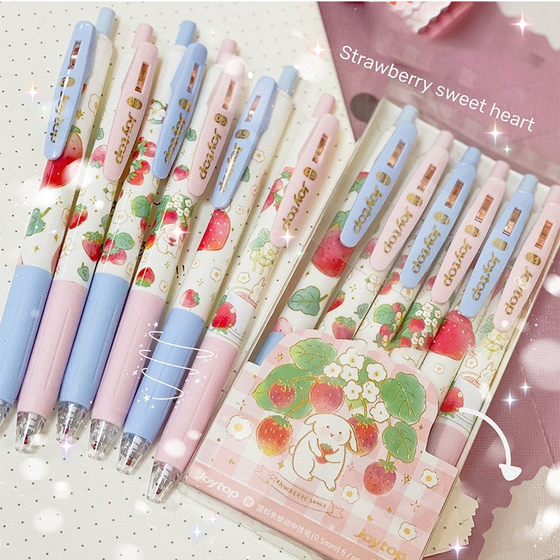 1PC Cute Gel Pens 0.5mm Kawaii Peach Strawberry - CozyPath by Pathmol