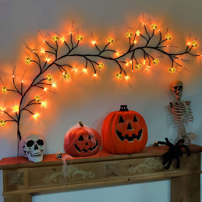 Halloween LED Willow Vine String Light Cool Cartoon Bat Pumpkin Decoration For Indoor Outdoor Party House Decor - CozyPath by Pathmol