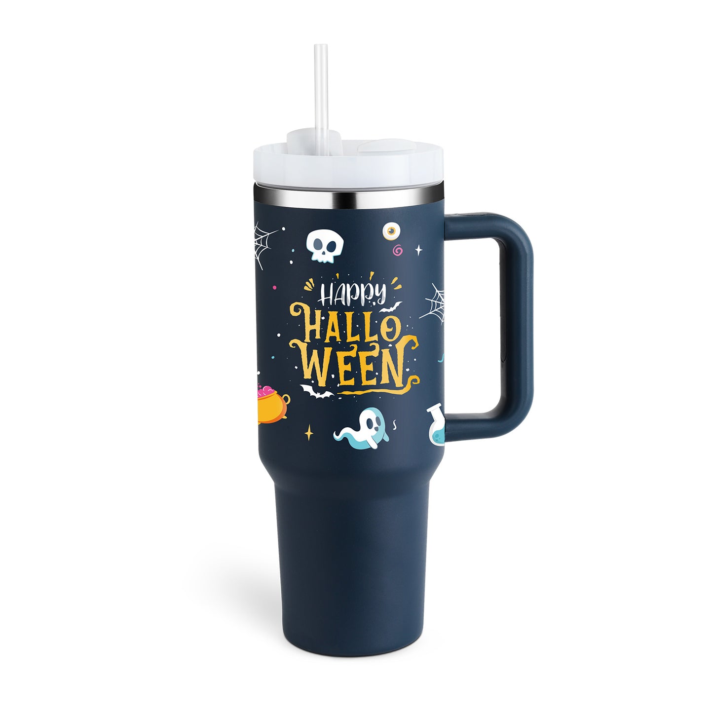 40 Oz Tumbler With Handle Straw Insulated, Stainless Steel Spill Proof Vacuum Coffee Cup Tumbler With Lid Tapered Mug Gifts For Valentine Lover Suitable For Car Gym Office Travel - CozyPath by Pathmol
