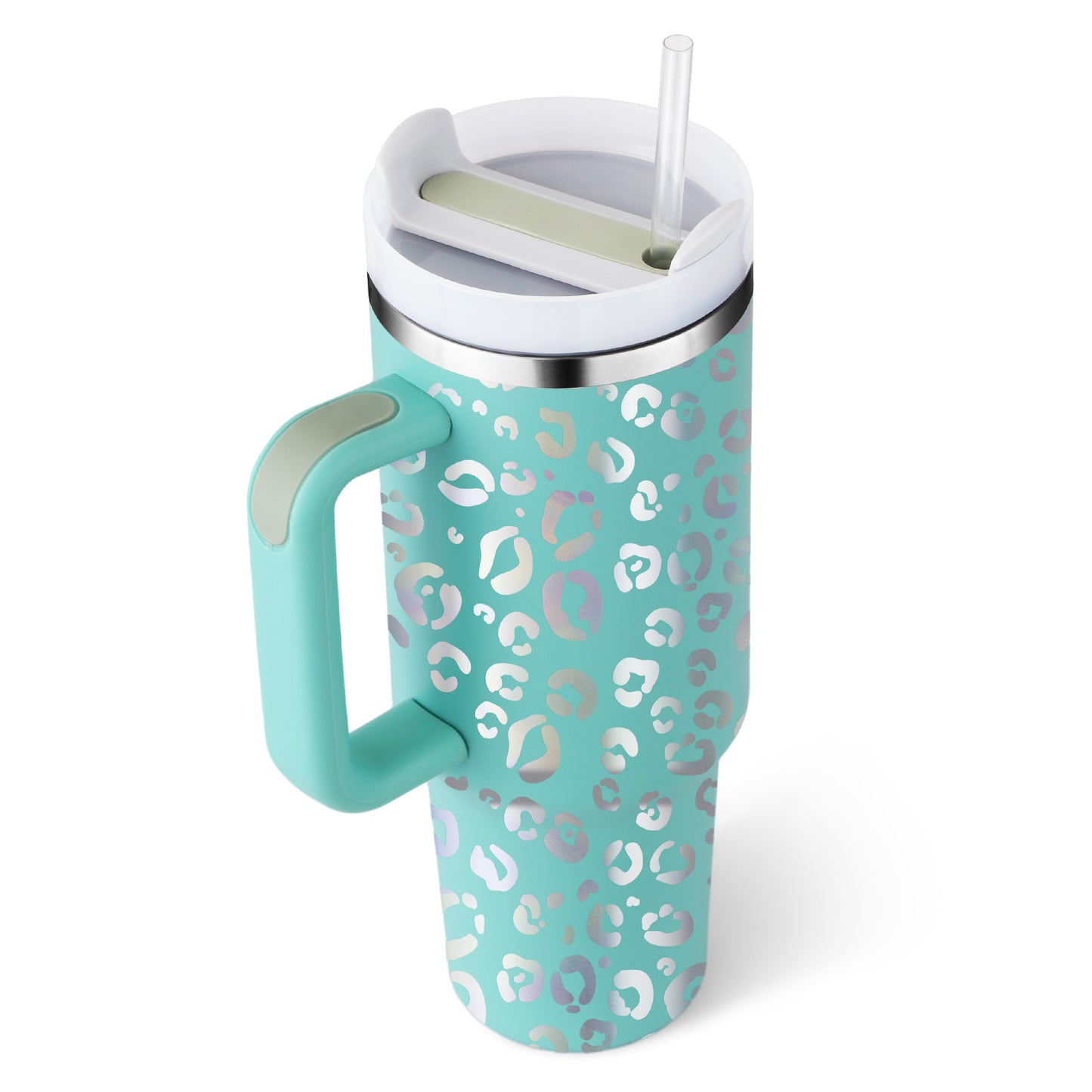 40 Oz Tumbler With Handle Straw Insulated, Stainless Steel Spill Proof Vacuum Coffee Cup Tumbler With Lid Tapered Mug Gifts For Valentine Lover Suitable For Car Gym Office Travel - CozyPath by Pathmol