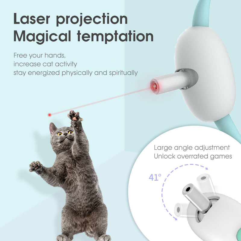 Automatic Cat Toy Smart Laser Teasing Cat Collar Electric USB Charging Kitten Amusing Toys Interactive Training Pet Items - CozyPath by Pathmol