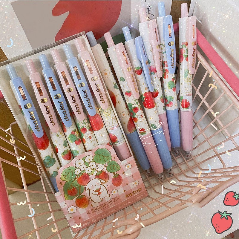 1PC Cute Gel Pens 0.5mm Kawaii Peach Strawberry - CozyPath by Pathmol