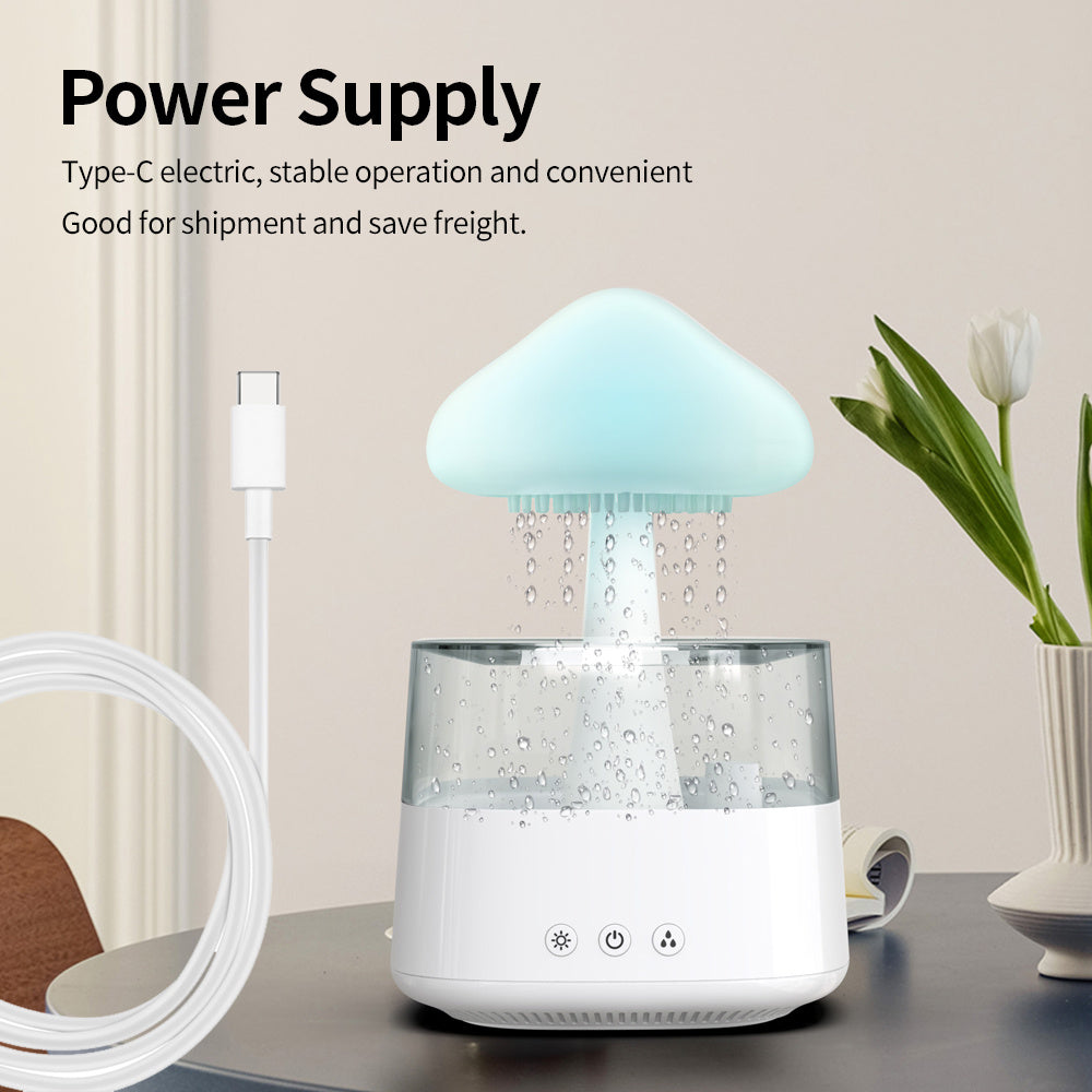 Rain Humidifier Mushroom Humidifier Rain Cloud Humidifier Water Drop Humidifier - CozyPath by Pathmol