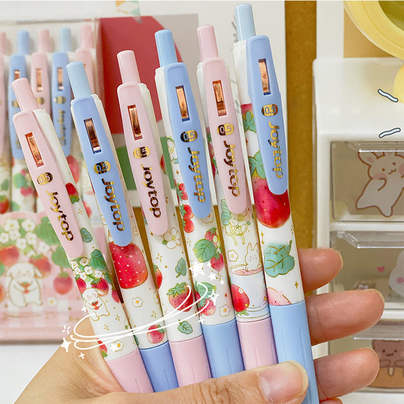 1PC Cute Gel Pens 0.5mm Kawaii Peach Strawberry - CozyPath by Pathmol