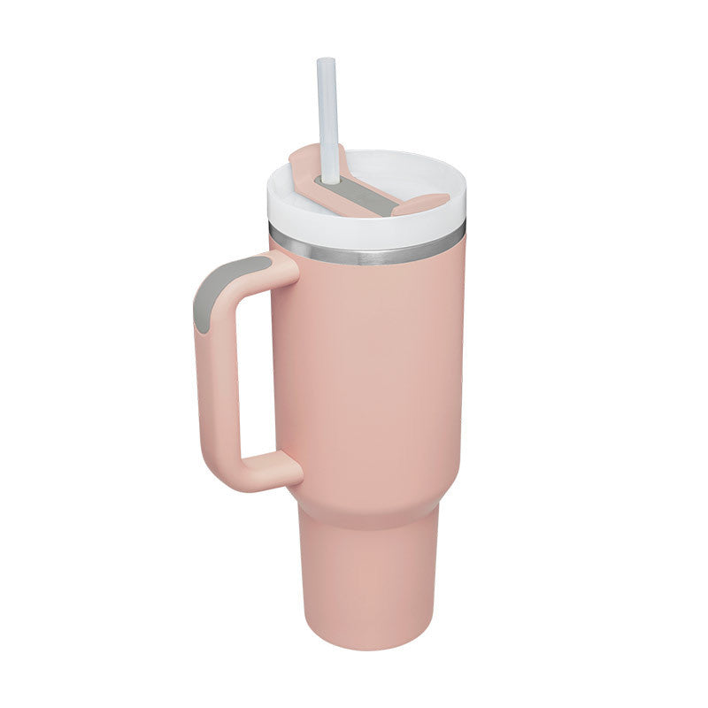 40 Oz Tumbler With Handle Straw Insulated, Stainless Steel Spill Proof Vacuum Coffee Cup Tumbler With Lid Tapered Mug Gifts For Valentine Lover Suitable For Car Gym Office Travel - CozyPath by Pathmol