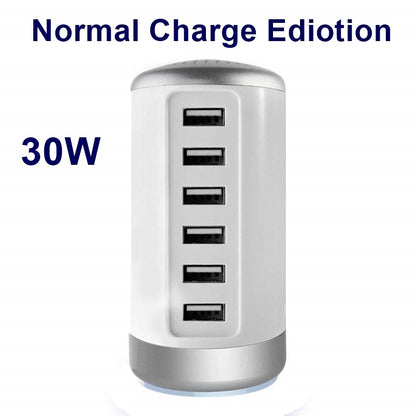 USB C Charging Station With 6Ports Mobile Phone Charger Multi-port Usb Cylindrical Charger - CozyPath by Pathmol