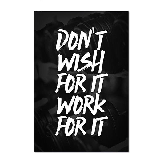 Fitness Gym Motivational Signs Wall Art Canvas Painting Black White Minimalist And Posters Office Decorative Pictures - CozyPath by Pathmol
