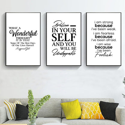 Poster Quote Canvas Painting Phrases Motivational Wall-Art Home-Decor Pictures Minimalist - CozyPath by Pathmol