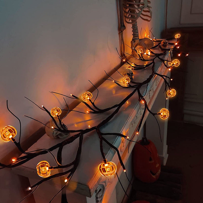Halloween LED Willow Vine String Light Cool Cartoon Bat Pumpkin Decoration For Indoor Outdoor Party House Decor - CozyPath by Pathmol