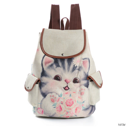 Retro Cute Cat Drawstring Backpacks - CozyPath by Pathmol