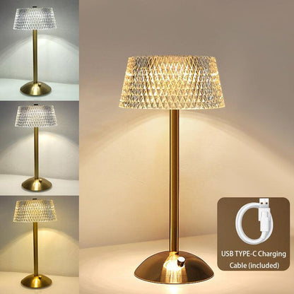 12 Acrylic Metal Desk Lamp LED Outdoor Crystal USB - CozyPath by Pathmol
