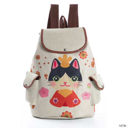 Retro Cute Cat Drawstring Backpacks - CozyPath by Pathmol