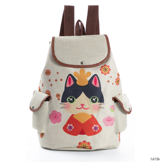 Retro Cute Cat Drawstring Backpacks - CozyPath by Pathmol