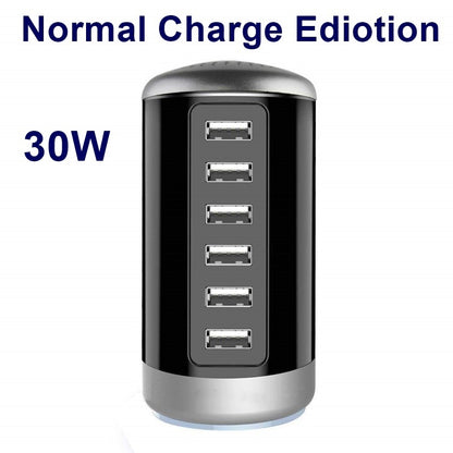 USB C Charging Station With 6Ports Mobile Phone Charger Multi-port Usb Cylindrical Charger - CozyPath by Pathmol