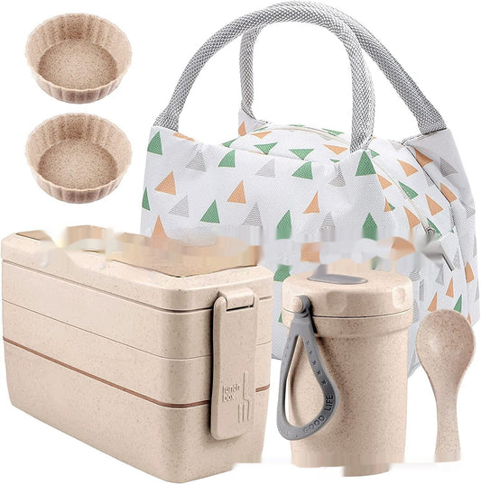 Amazon 8-piece Set Japanese Lunch Box Suit Thermal Bag Breakfast Soup Cups Bento Box Set Suit - CozyPath by Pathmol