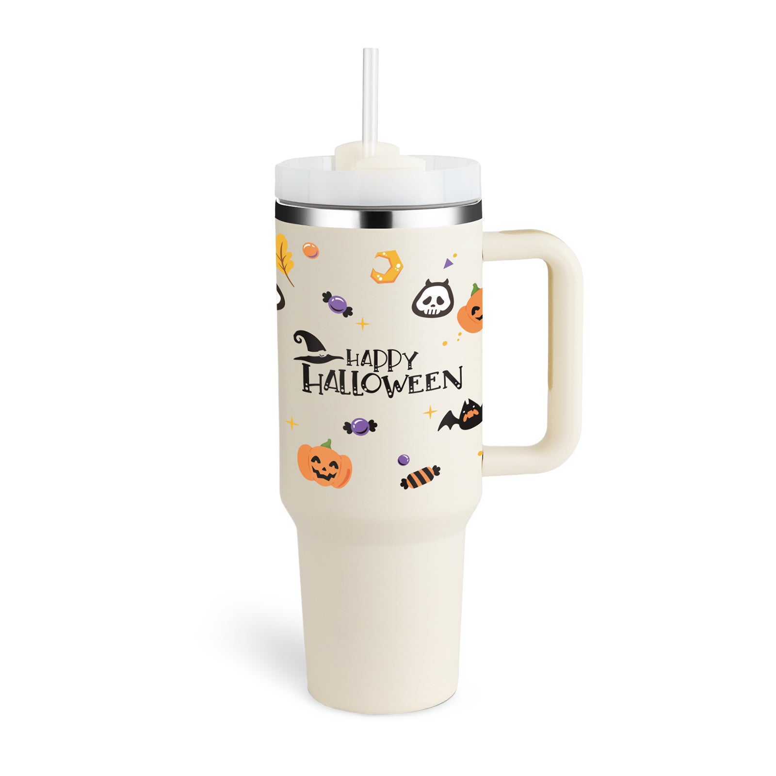 40 Oz Tumbler With Handle Straw Insulated, Stainless Steel Spill Proof Vacuum Coffee Cup Tumbler With Lid Tapered Mug Gifts For Valentine Lover Suitable For Car Gym Office Travel - CozyPath by Pathmol
