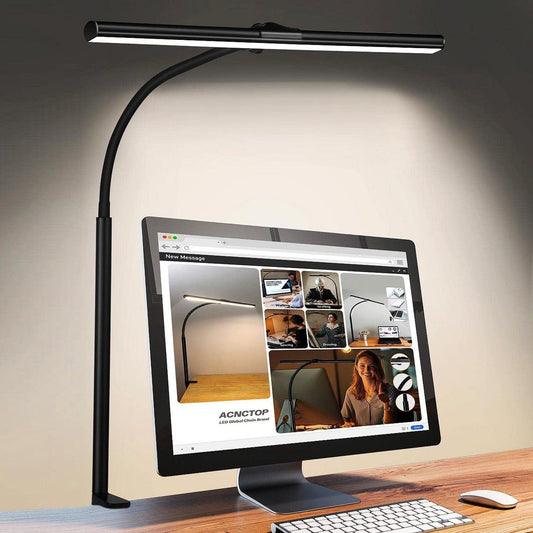 LED Table Lamp With Clamp Office Work Computer USB Double Head Desk Eye Protection - CozyPath by Pathmol